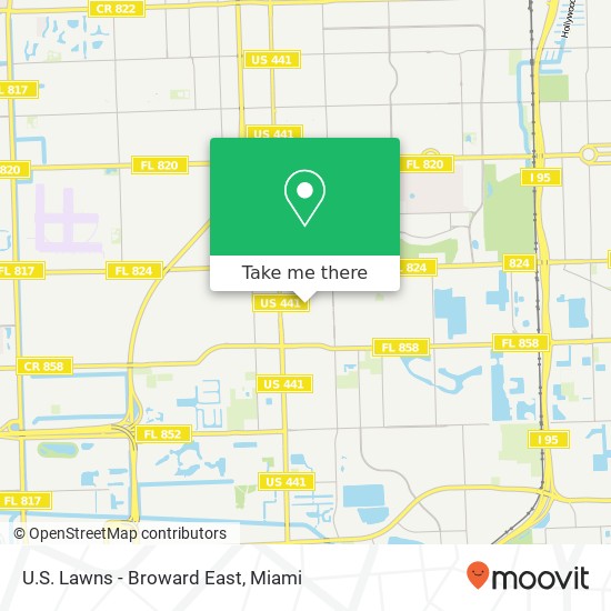 Mapa de U.S. Lawns - Broward East