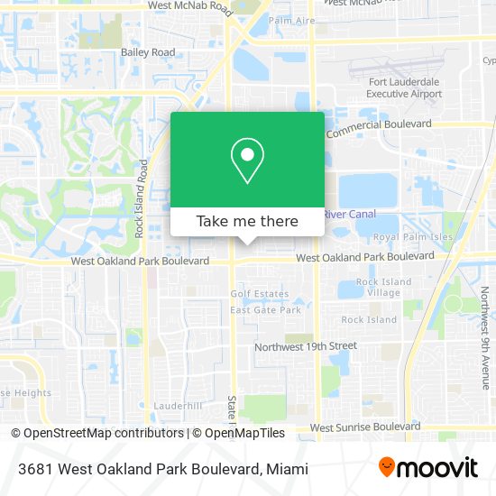 3681 West Oakland Park Boulevard map