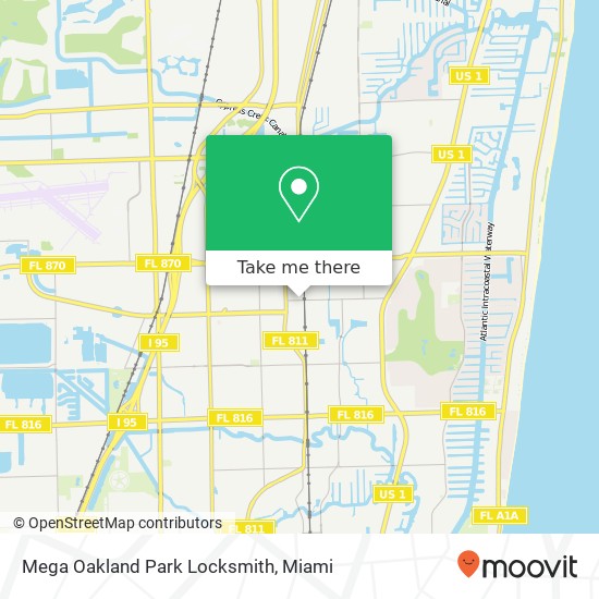 Mapa de Mega Oakland Park Locksmith