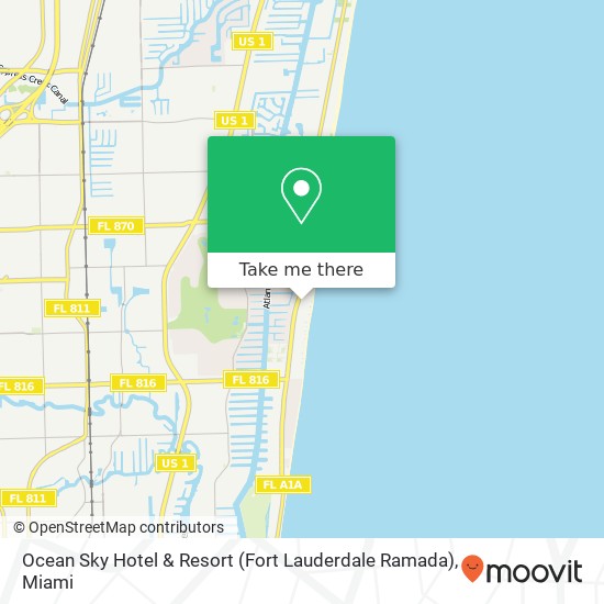 Ocean Sky Hotel & Resort (Fort Lauderdale Ramada) map