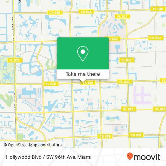 Hollywood Blvd / SW 96th Ave map