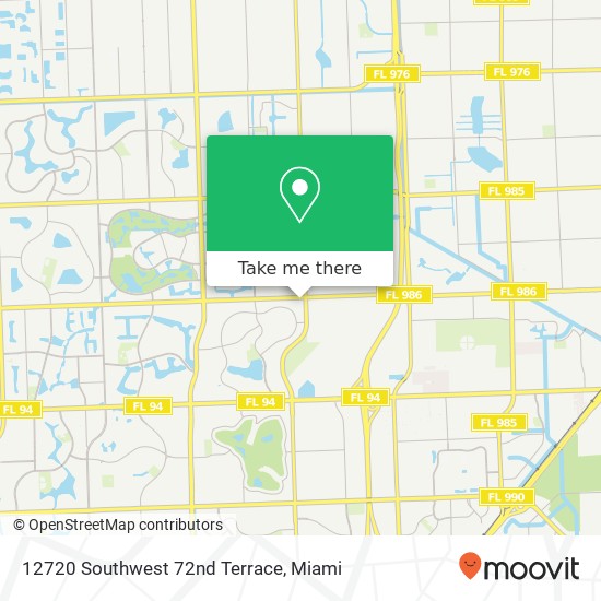 12720 Southwest 72nd Terrace map