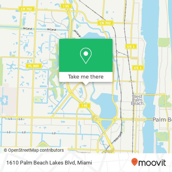 Mapa de 1610 Palm Beach Lakes Blvd