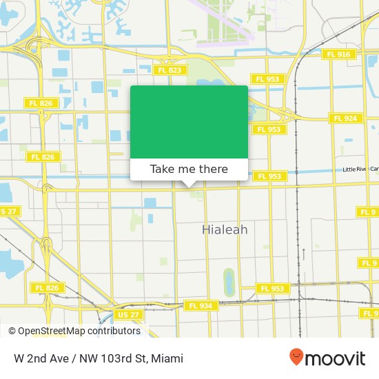 W 2nd Ave / NW 103rd St map