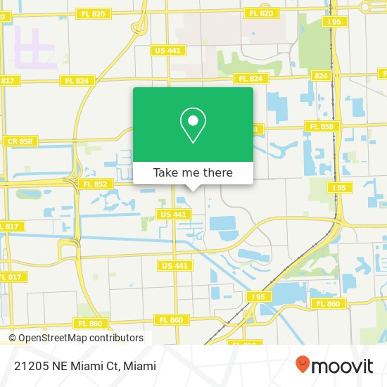 Mapa de 21205 NE Miami Ct