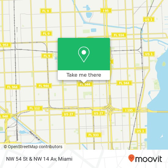 NW 54 St & NW 14 Av map