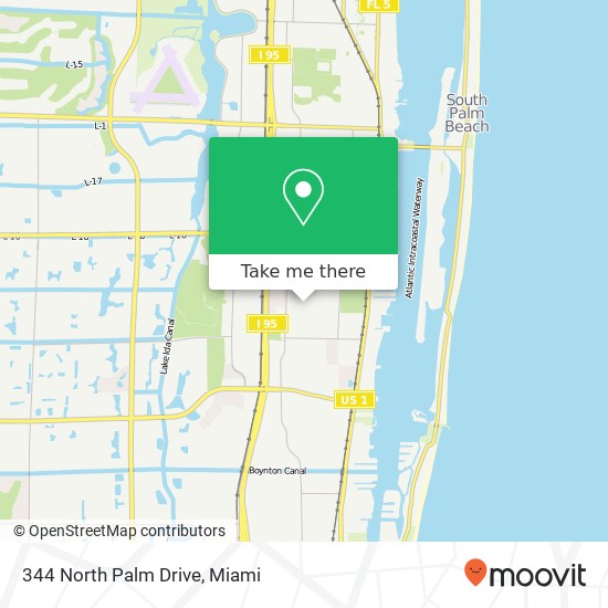 344 North Palm Drive map