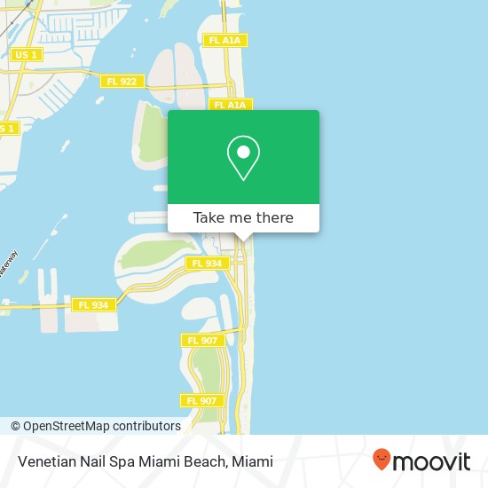 Mapa de Venetian Nail Spa Miami Beach