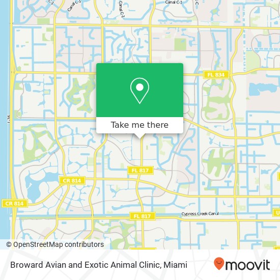 Broward Avian and Exotic Animal Clinic map