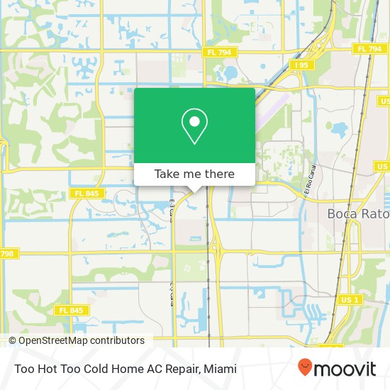 Too Hot Too Cold Home AC Repair map