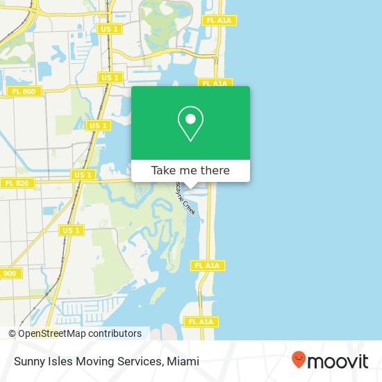 Sunny Isles Moving Services map