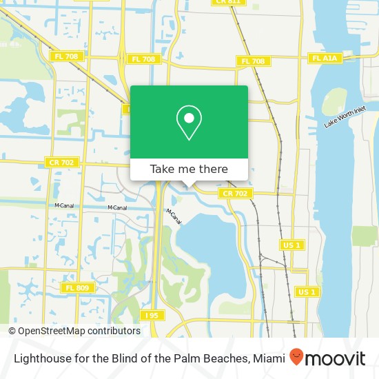 Lighthouse for the Blind of the Palm Beaches map