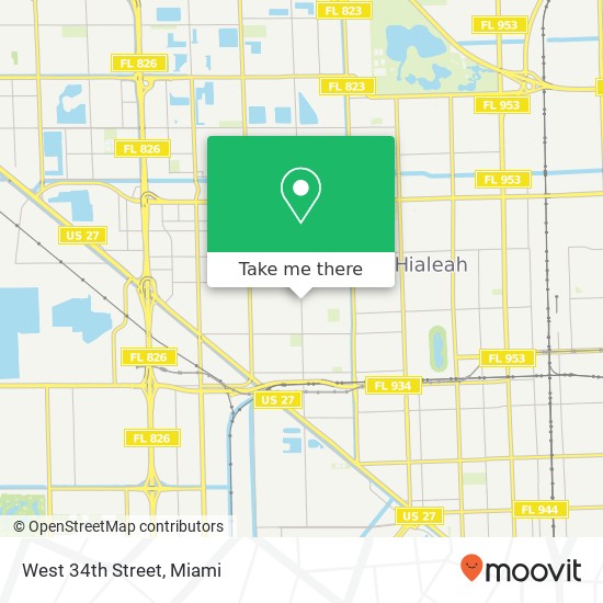 West 34th Street map