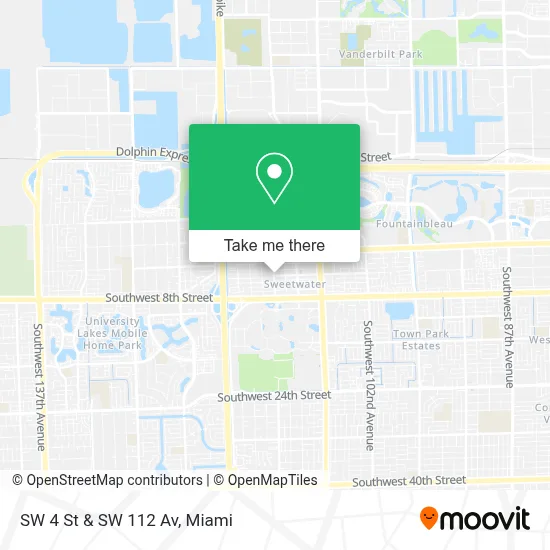 SW 4 St & SW 112 Av map