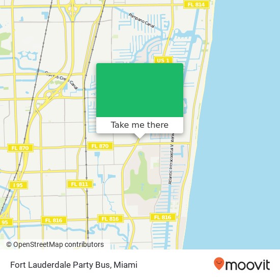 Fort Lauderdale Party Bus map