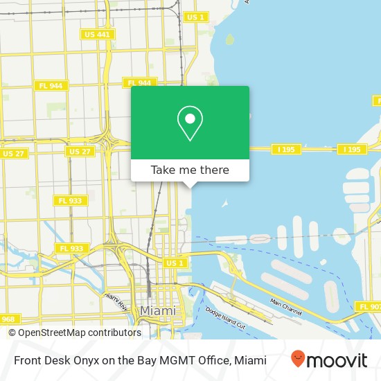 Mapa de Front Desk Onyx on the Bay MGMT Office