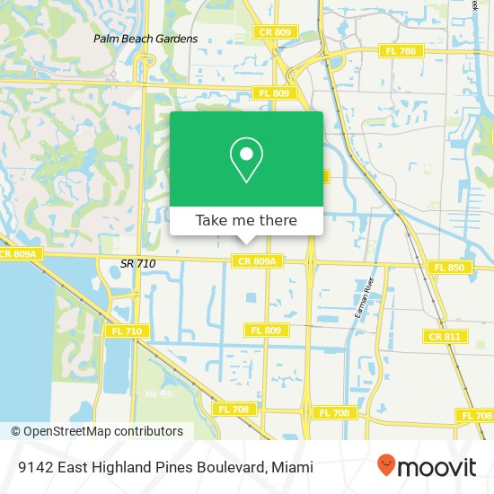 9142 East Highland Pines Boulevard map