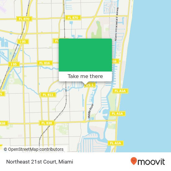 Northeast 21st Court map