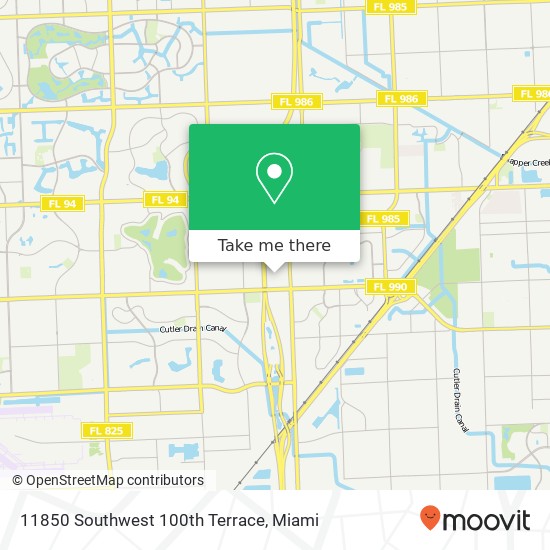 11850 Southwest 100th Terrace map