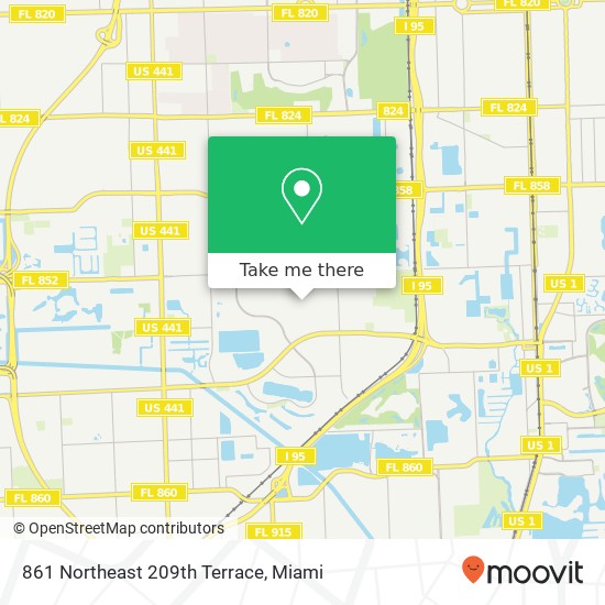 Mapa de 861 Northeast 209th Terrace