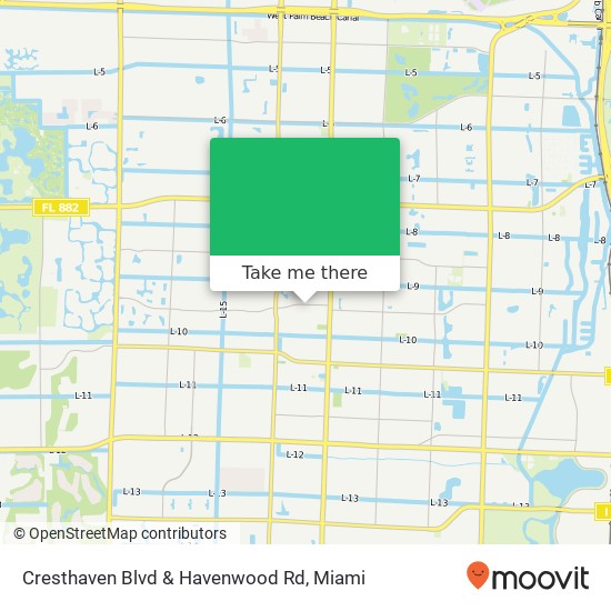 Mapa de Cresthaven Blvd & Havenwood Rd