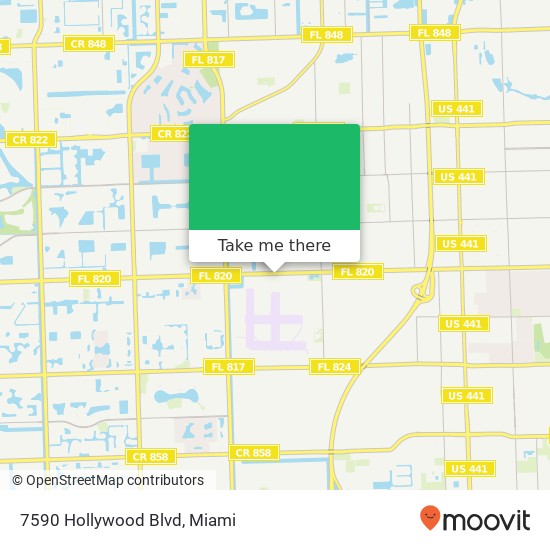 Mapa de 7590 Hollywood Blvd