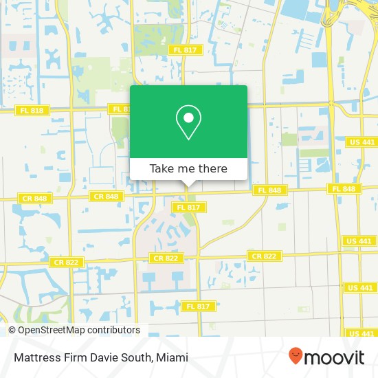 Mattress Firm Davie South map