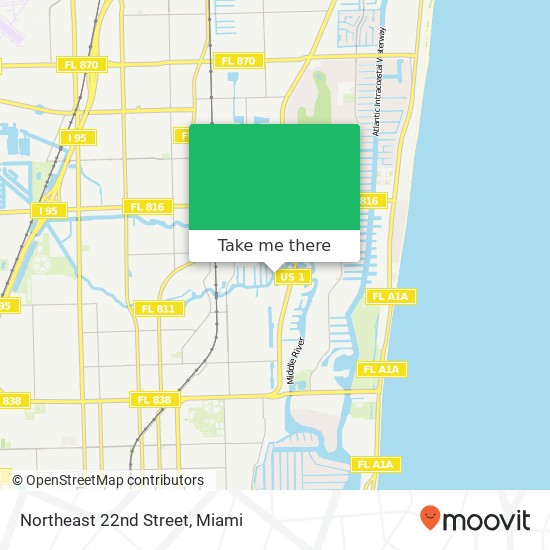 Mapa de Northeast 22nd Street