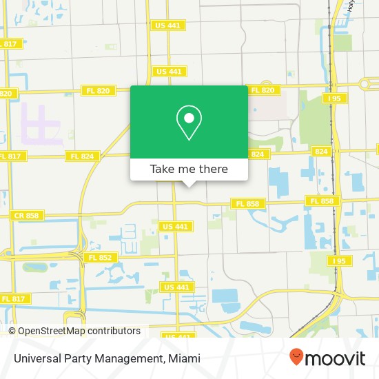 Universal Party Management map