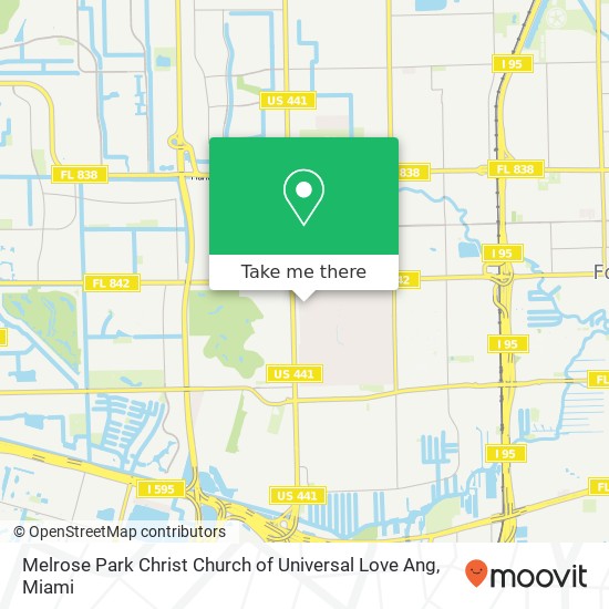 Mapa de Melrose Park Christ Church of Universal Love Ang