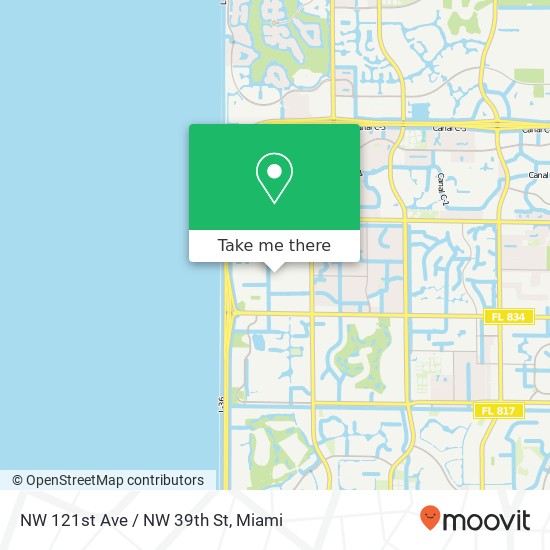 NW 121st Ave / NW 39th St map