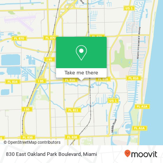 830 East Oakland Park Boulevard map