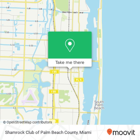 Shamrock Club of Palm Beach County map