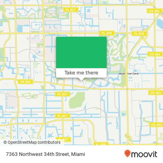 7363 Northwest 34th Street map