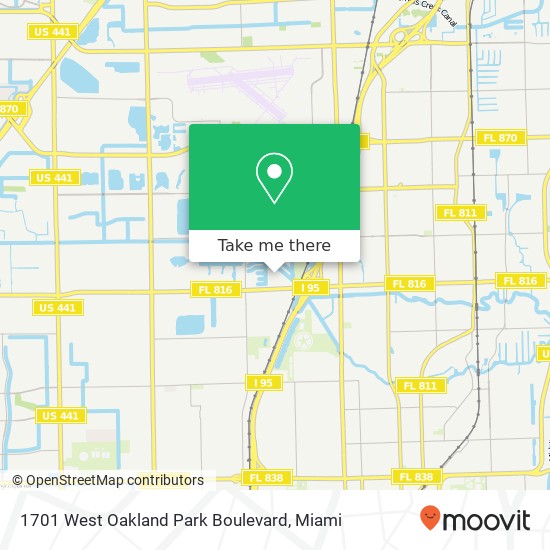 Mapa de 1701 West Oakland Park Boulevard