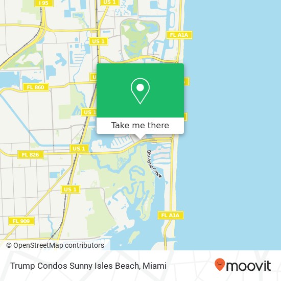 Trump Condos Sunny Isles Beach map