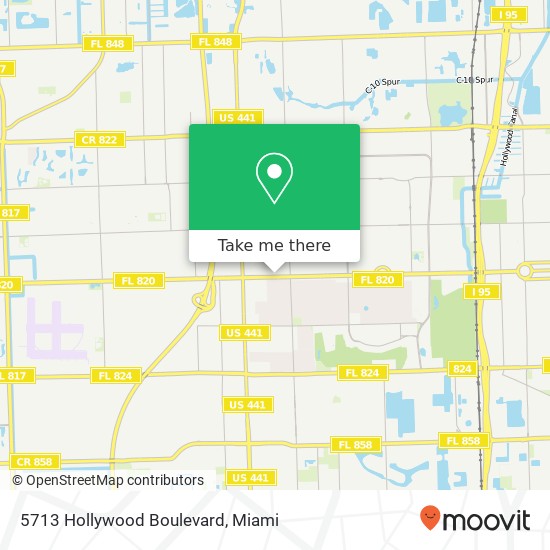 5713 Hollywood Boulevard map