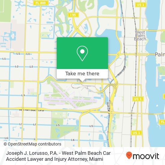 Joseph J. Lorusso, P.A. - West Palm Beach Car Accident Lawyer and Injury Attorney map