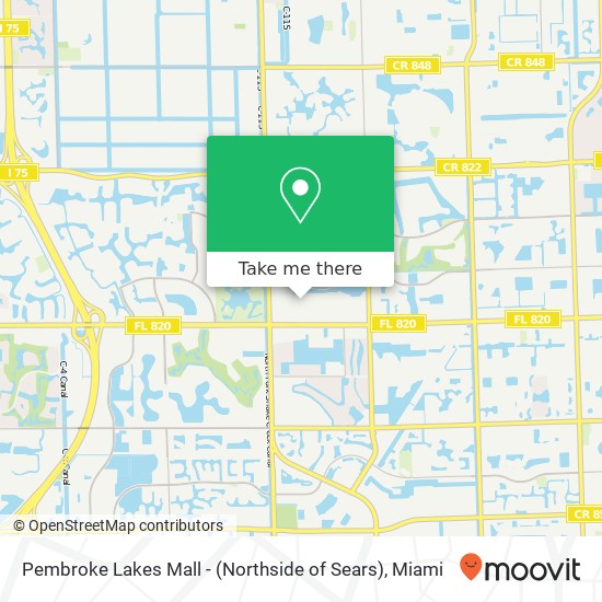 Mapa de Pembroke Lakes Mall - (Northside of Sears)