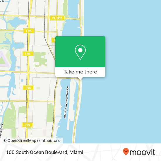 Mapa de 100 South Ocean Boulevard