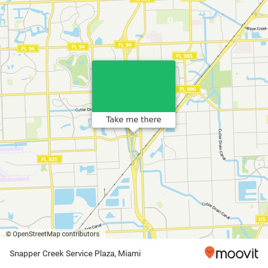 Snapper Creek Service Plaza map
