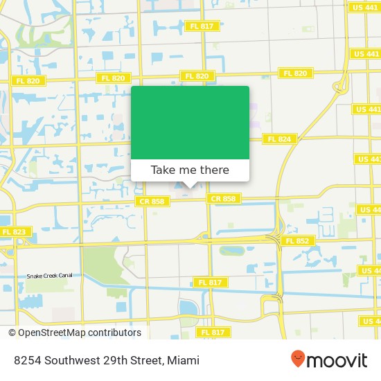 8254 Southwest 29th Street map