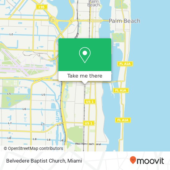 Belvedere Baptist Church map