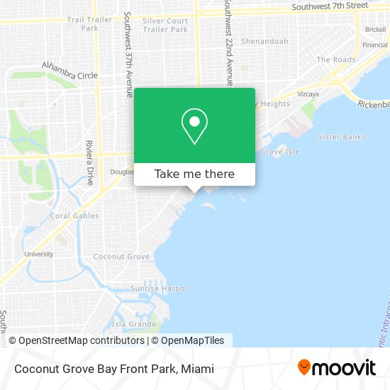 Coconut Grove Bay Front Park map