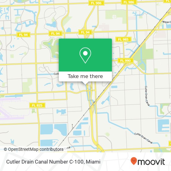 Mapa de Cutler Drain Canal Number C-100