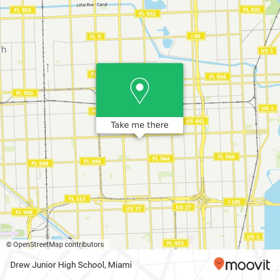 Drew Junior High School map