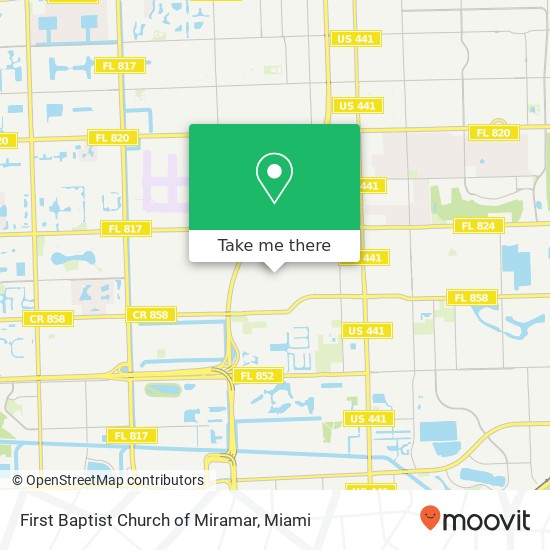 First Baptist Church of Miramar map