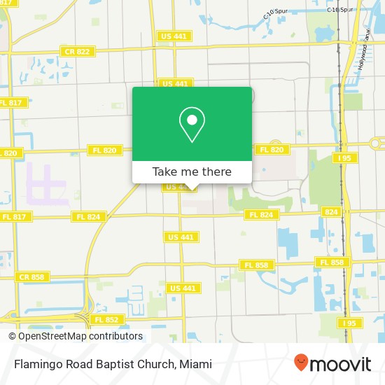 Flamingo Road Baptist Church map