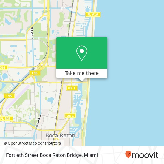Fortieth Street Boca Raton Bridge map