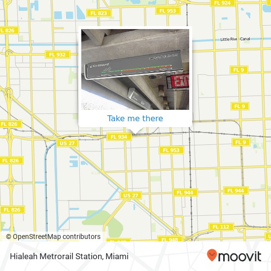 Mapa de Hialeah Metrorail Station